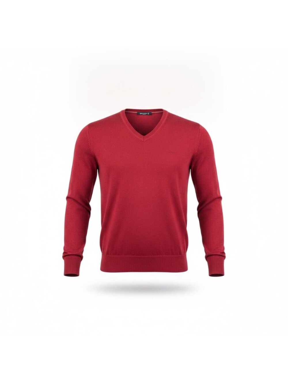 Michael Kors Mens Red Cotton V-Neck Sweater Classic Fit Lightweight Knit Size M